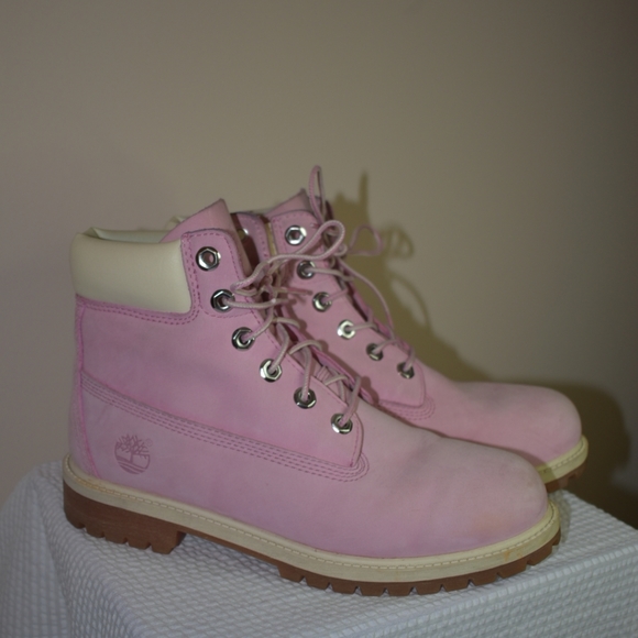 baby pink timbs